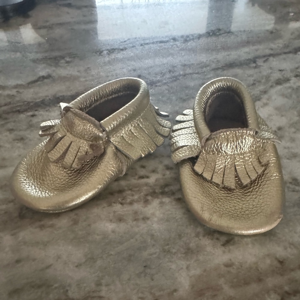 Gold Baby Moccasins